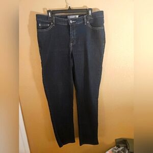 Venezia Jeans Blue Denim Tapered Leg Dark Wash Button Zip Stretch Size 2/16